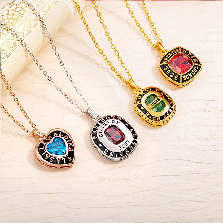 🎓 Personalized Birthstone Graduation Necklace  Class of 2026 – A Moment That Lasts Forever