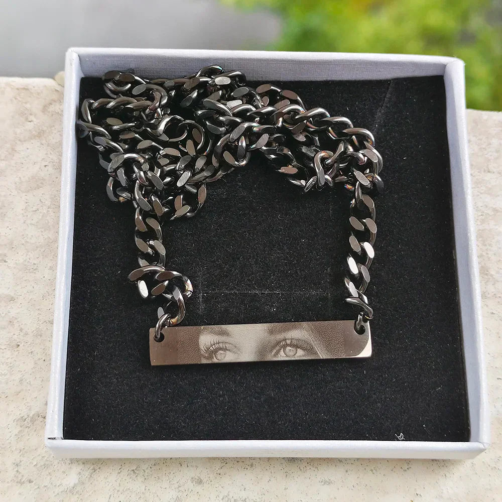 【Engraving】Custom Couple Eyes Necklace - Canvasgiftco