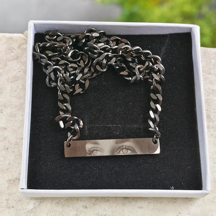 【Engraving】Custom Couple Eyes Necklace - Canvasgiftco