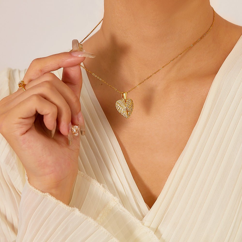 [Eternal Guardian] Angel Wings Memorial Necklace with Hidden Name - Canvasgiftco
