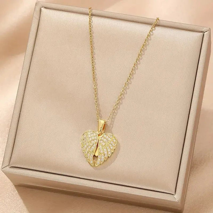 [Eternal Guardian] Angel Wings Memorial Necklace with Hidden Name - Canvasgiftco