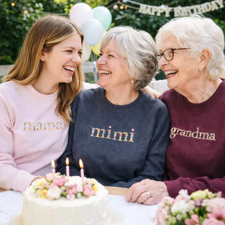 🌸 Everbloom - Embroidered Floral Mama Sweatshirt for Mom & Grandma - Canvasgiftco