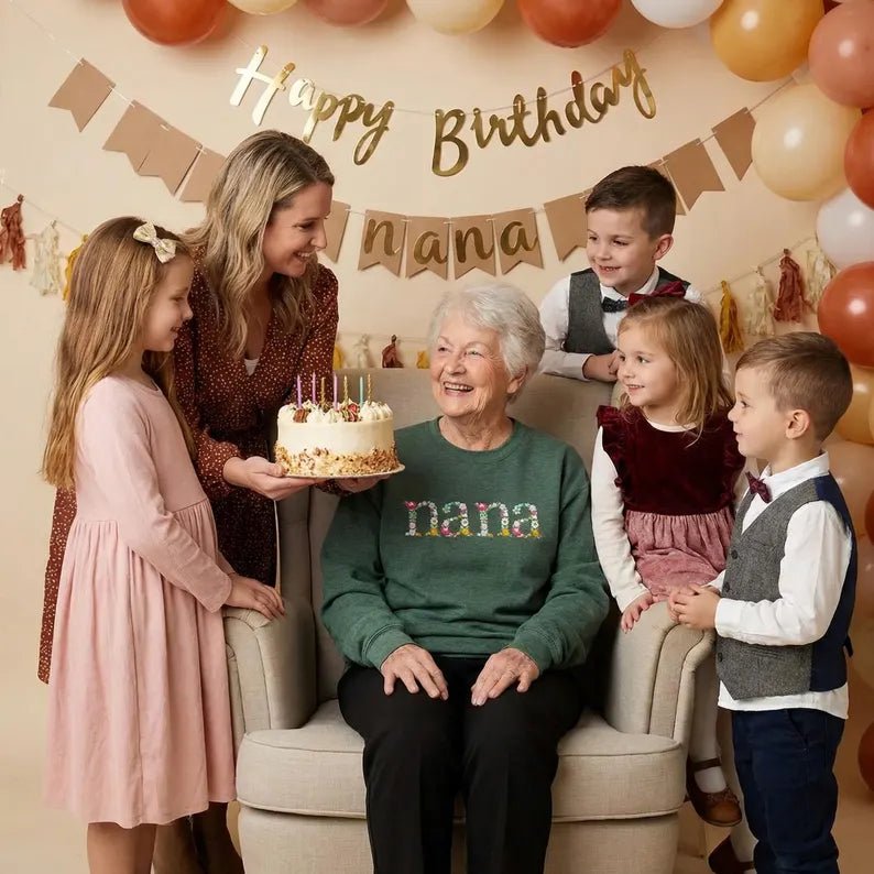 🌸 Everbloom - Embroidered Floral Mama Sweatshirt for Mom & Grandma - Canvasgiftco