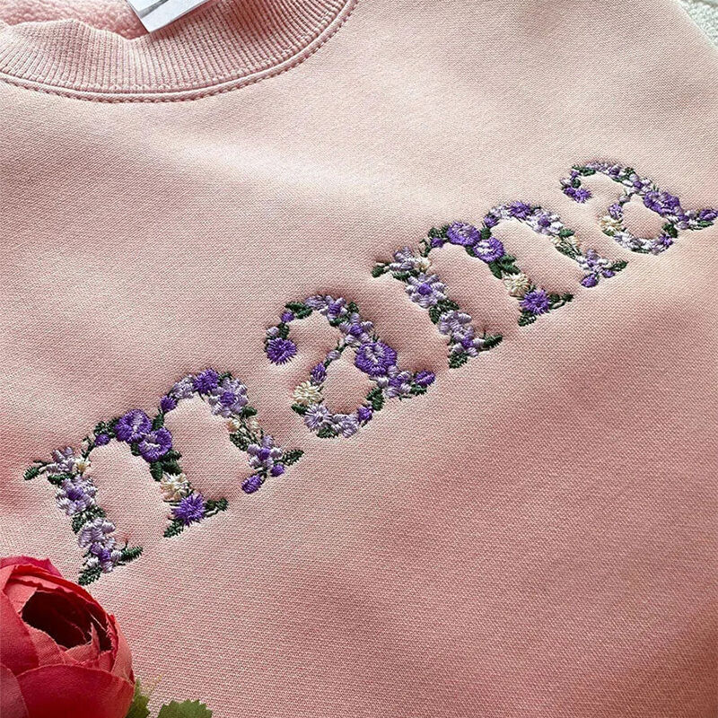 🌸 Everbloom - Embroidered Floral Mama Sweatshirt for Mom & Grandma - Canvasgiftco