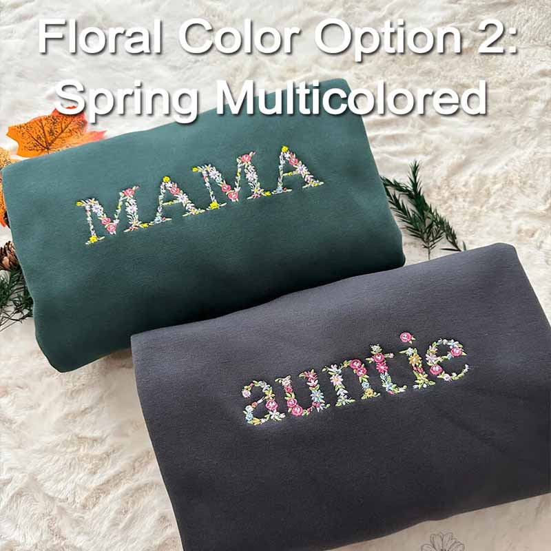 🌸 Everbloom - Embroidered Floral Mama Sweatshirt for Mom & Grandma - Canvasgiftco