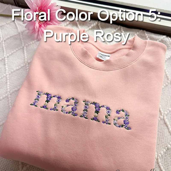 🌸 Everbloom - Embroidered Floral Mama Sweatshirt for Mom & Grandma - Canvasgiftco
