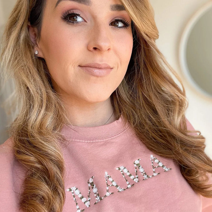 🌸 Everbloom - Embroidered Floral Mama Sweatshirt for Mom & Grandma - Canvasgiftco