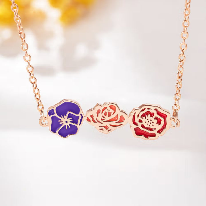 Personalized Birth Flower Necklace for Mom Grandma