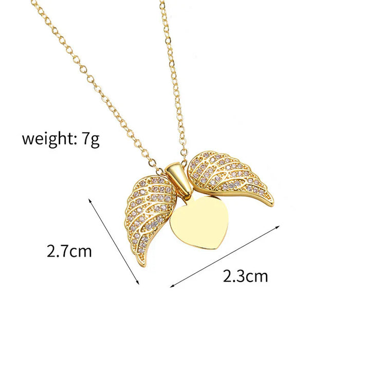 [Eternal Guardian] Angel Wings Memorial Necklace with Hidden Name