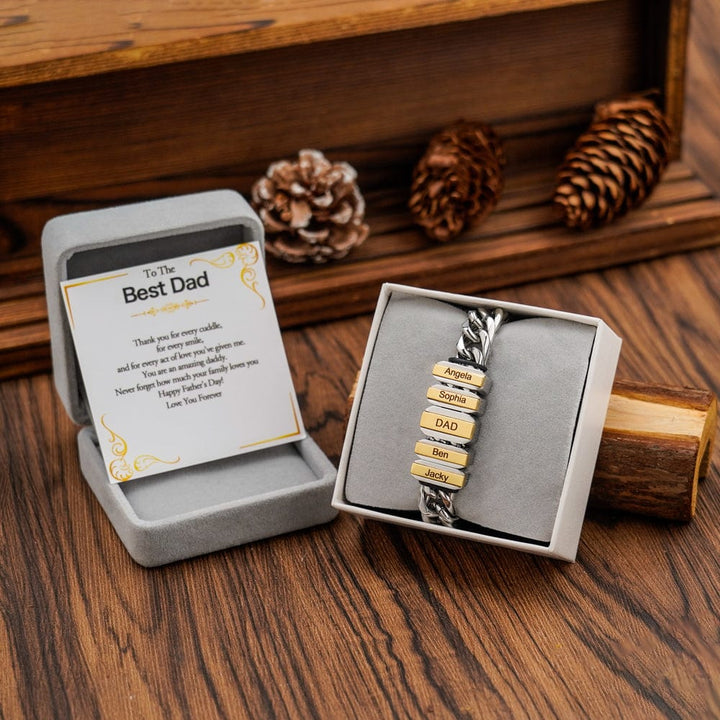 Father's Day Personalized Cuban Chain Bracelet - Canvasgiftco