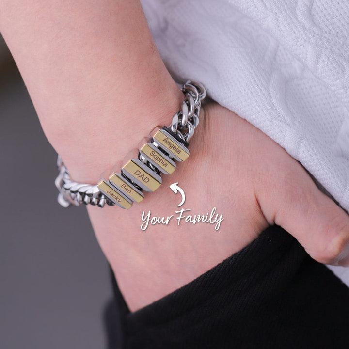 Father's Day Personalized Cuban Chain Bracelet - Canvasgiftco