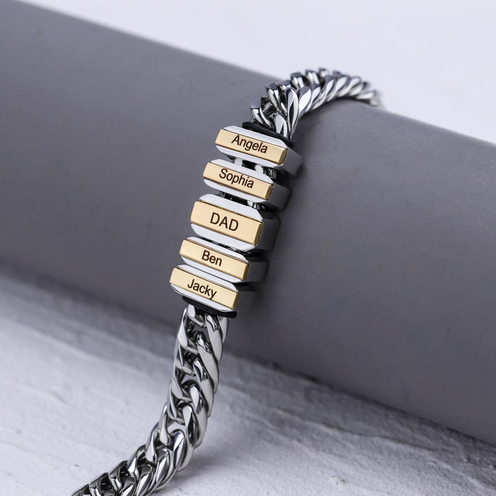 Father's Day Personalized Cuban Chain Bracelet - Canvasgiftco