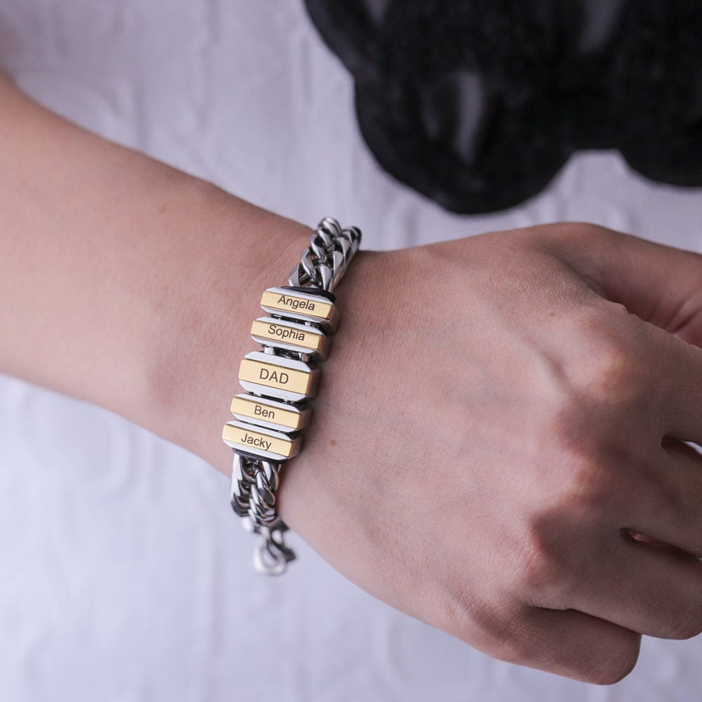 Father's Day Personalized Cuban Chain Bracelet - Canvasgiftco