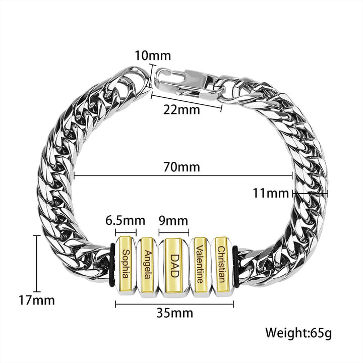 Father's Day Personalized Cuban Chain Bracelet - Canvasgiftco