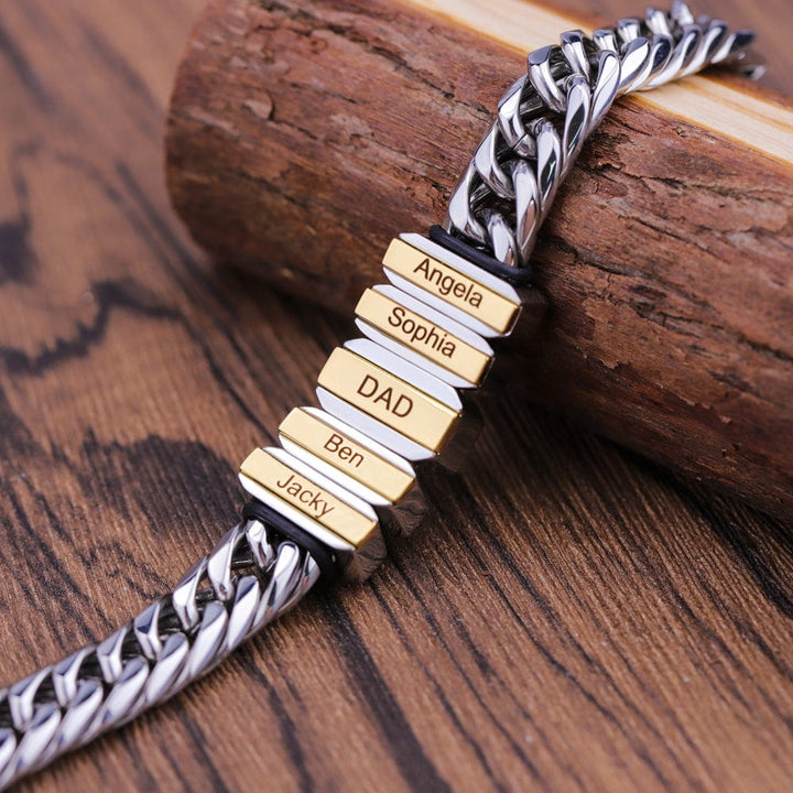 Father's Day Personalized Cuban Chain Bracelet - Canvasgiftco
