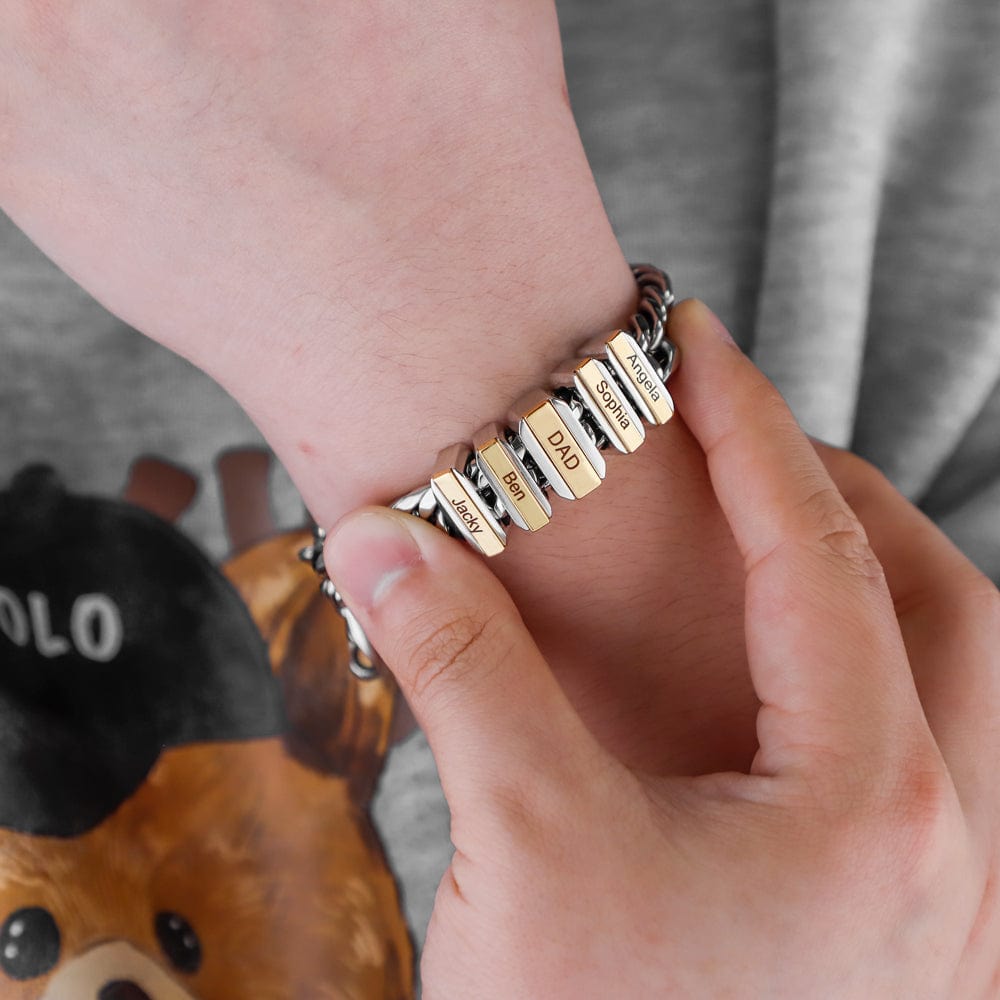 Father's Day Personalized Cuban Chain Bracelet - Canvasgiftco