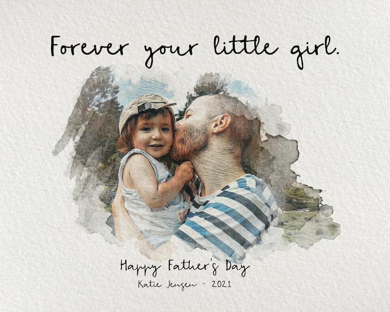 Customized Father's Day Photo Frame Gift from Wife And Daughter