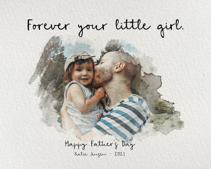 Customized Father's Day Photo Frame Gift from Wife And Daughter