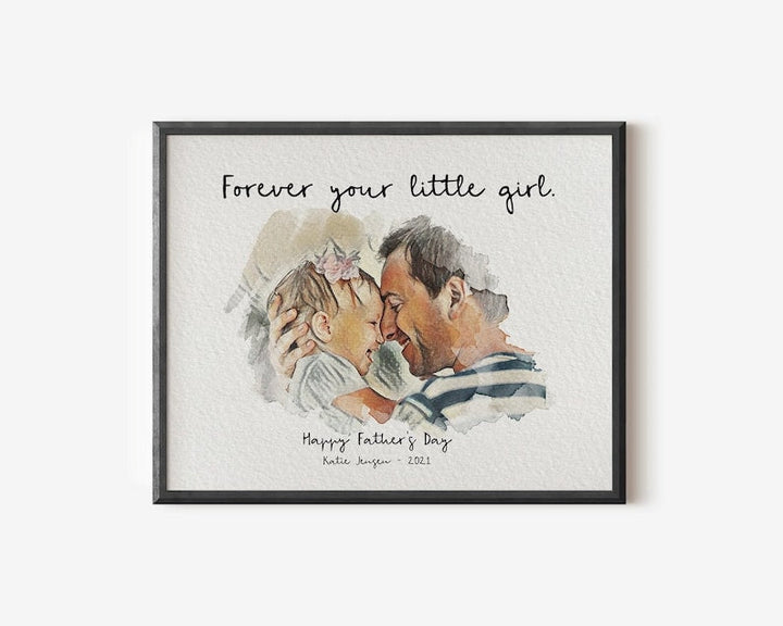 Customized Father's Day Photo Frame Gift from Wife And Daughter