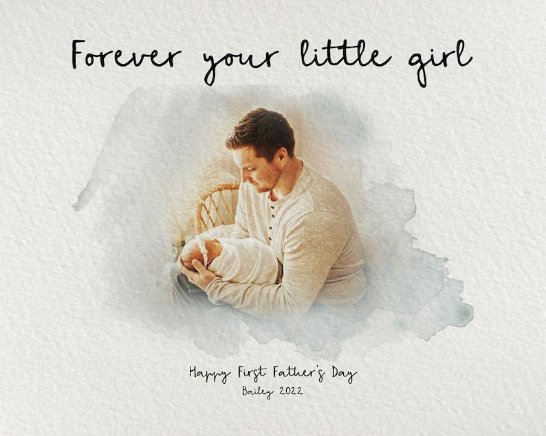 Customized Father's Day Photo Frame Gift from Wife And Daughter