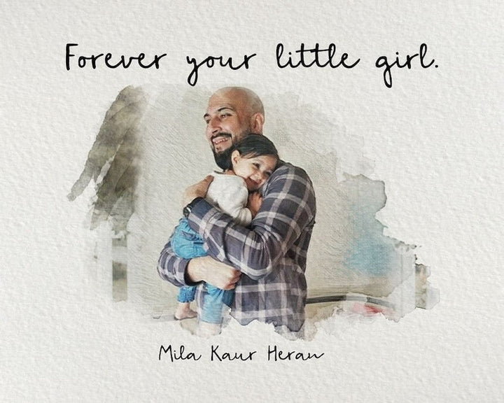 Customized Father's Day Photo Frame Gift from Wife And Daughter