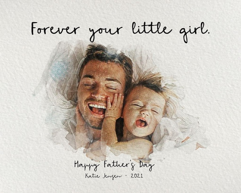 Customized Father's Day Photo Frame Gift from Wife And Daughter