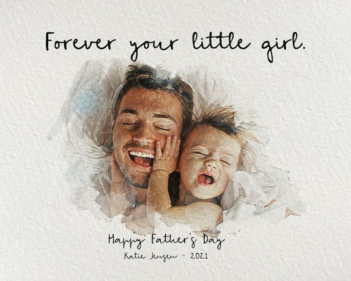 Customized Father's Day Photo Frame Gift from Wife And Daughter