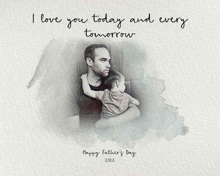 Customized Father's Day Photo Frame Gift from Wife And Daughter