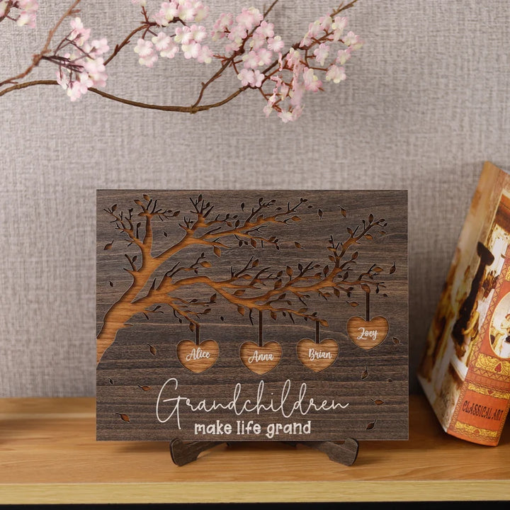 Personalized Grandchildren Sign - Custom Family Tree With Kids Names