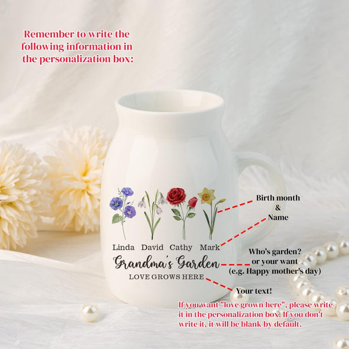Personalized Mini Vase for Home - Mother's Day Gift for Mom, Grandma