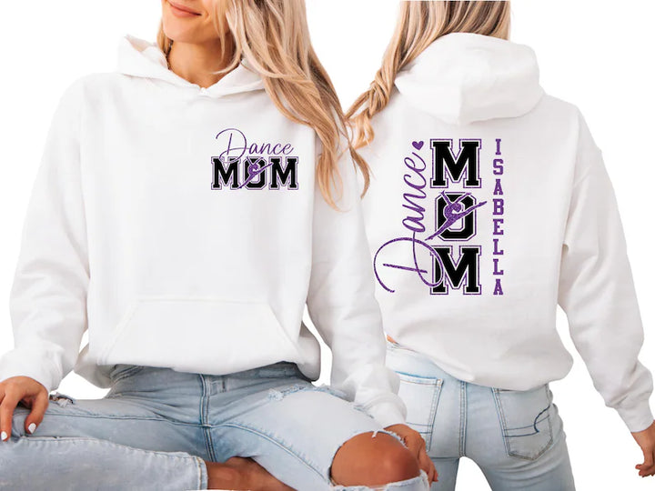 Personalized Dance Mom Glitter Sweatshirt with Dancer Name