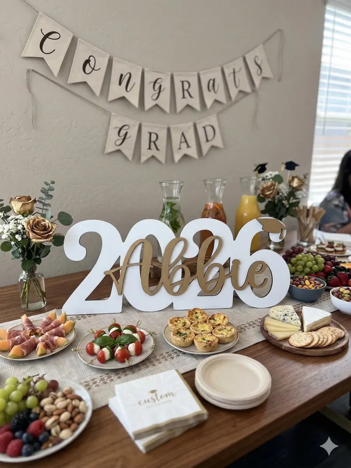 "Cap & Diploma" Personalized Graduation Nameplates – Celebrate the Class of 2026