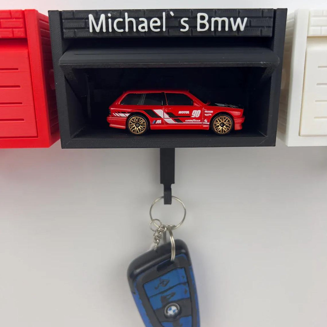 Customised Personalised Mini Garage Key Holder - Includes Car Model