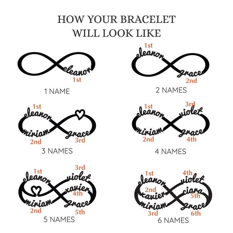 Infinity Name Bracelet Personalized Gift For Women - Canvasgiftco
