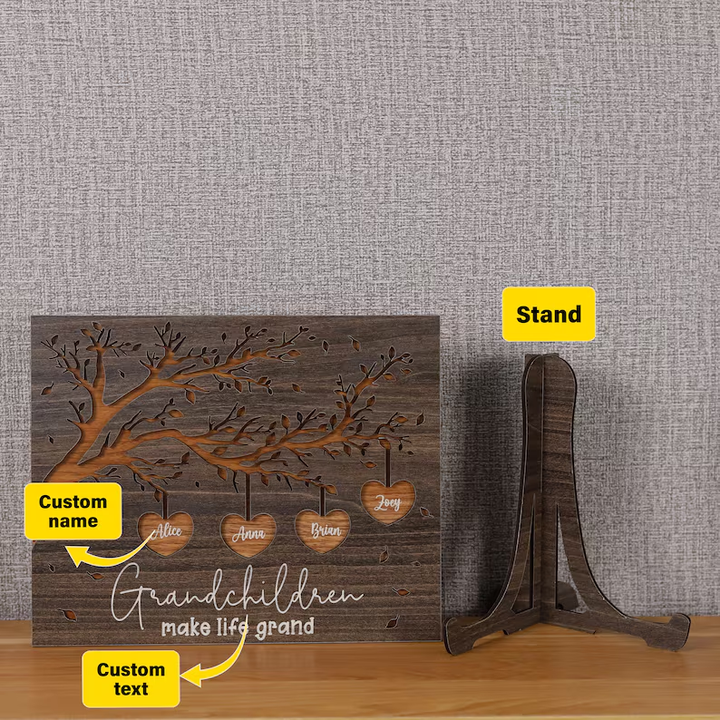 Personalized Grandchildren Sign - Custom Family Tree With Kids Names