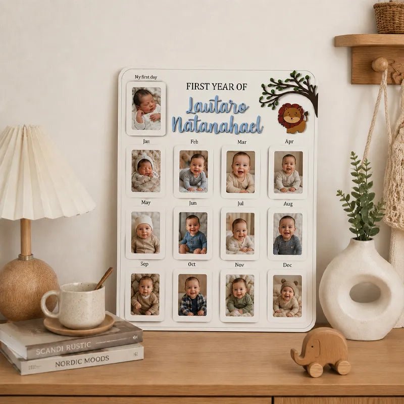 Little Lion – Personalized Baby’s First Year Photo Frame - Canvasgiftco