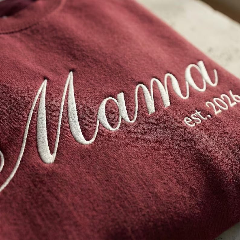 "Mom, Starting in 2026" Personalized Embroidered Sweatshirt - Canvasgiftco