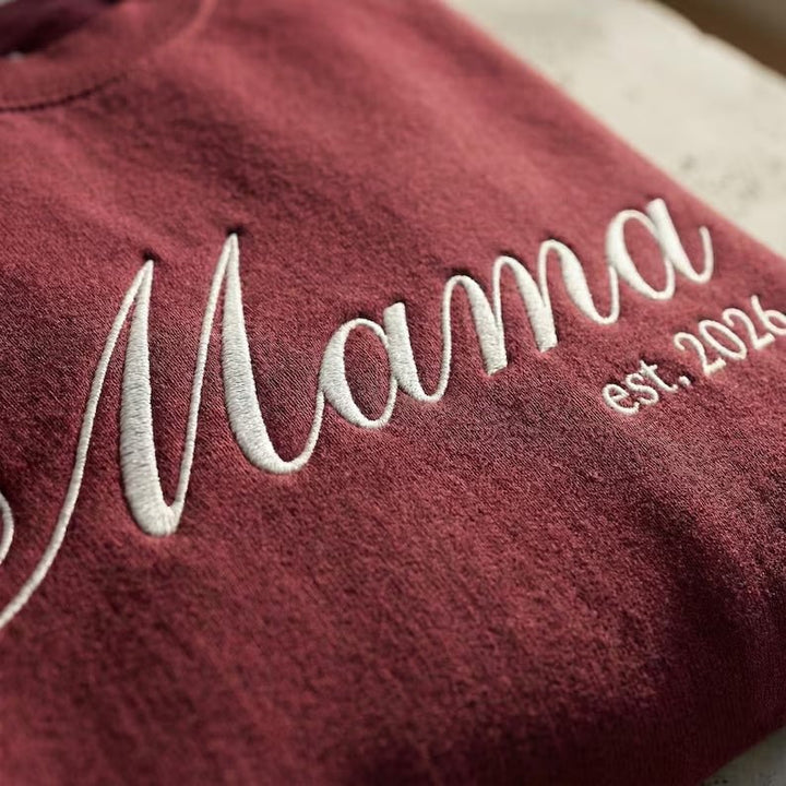 "Mom, Starting in 2026" Personalized Embroidered Sweatshirt - Canvasgiftco