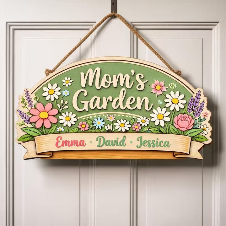 "Mom's Garden" Personalized Wooden Sign - Canvasgiftco