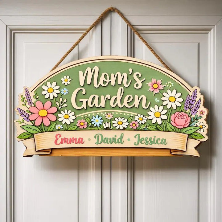 "Mom's Garden" Personalized Wooden Sign - Canvasgiftco