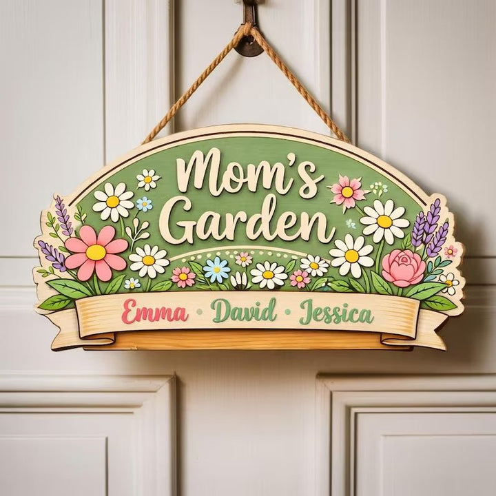 "Mom's Garden" Personalized Wooden Sign - Canvasgiftco