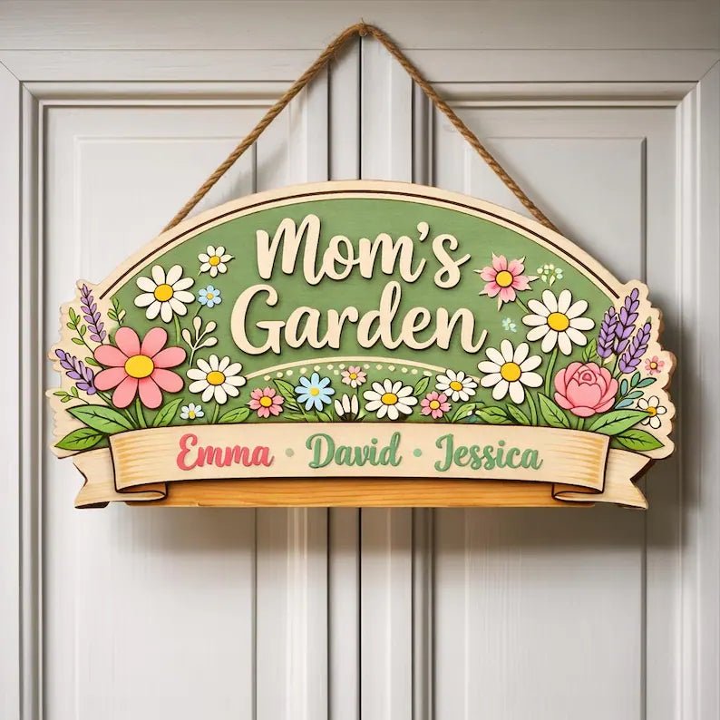 "Mom's Garden" Personalized Wooden Sign - Canvasgiftco