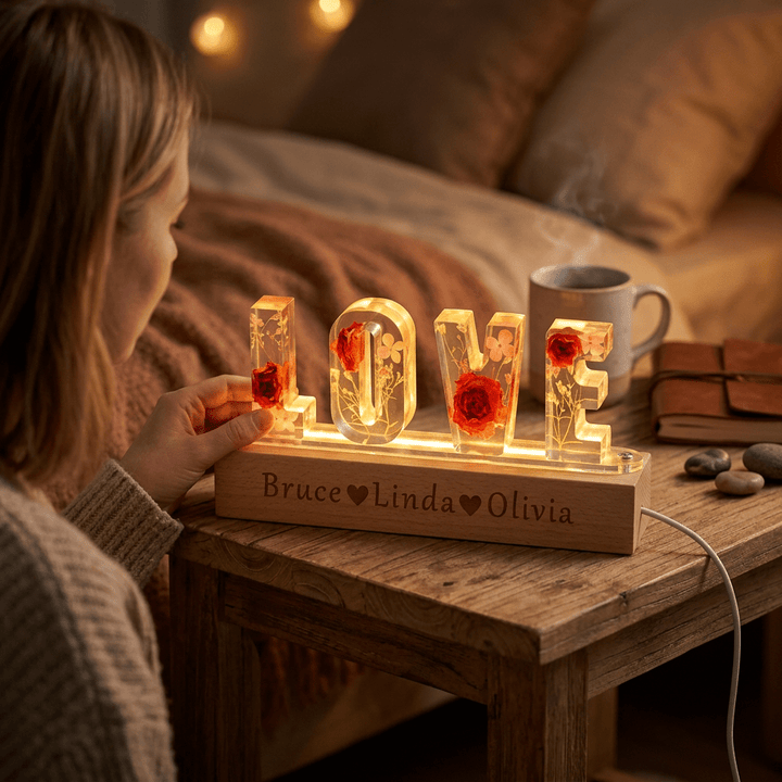 "Mom's Glow" Personalized Mother's Day Night Light - Handmade - Canvasgiftco