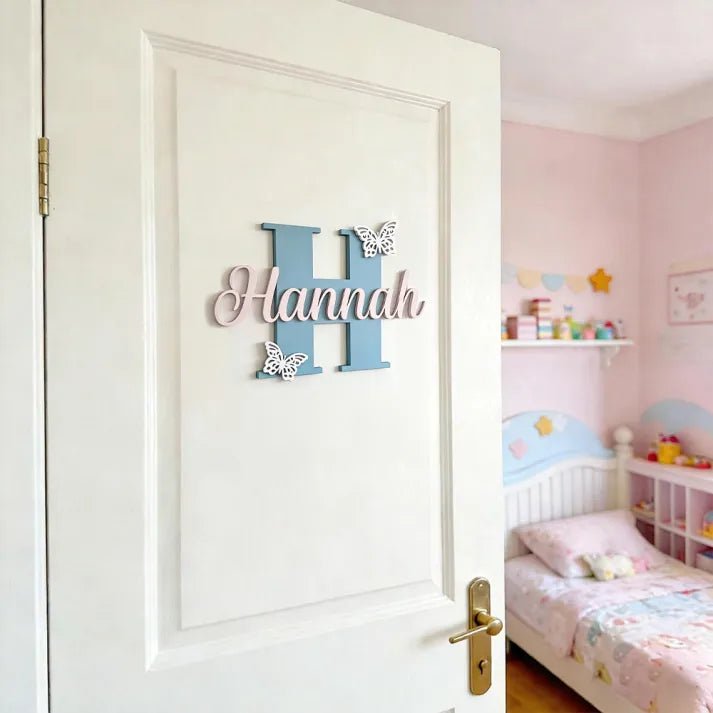 "My Initial, My Space" Personalized Monogram Bedroom Door Sign - Canvasgiftco