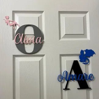 "My Initial, My Space" Personalized Monogram Bedroom Door Sign - Canvasgiftco