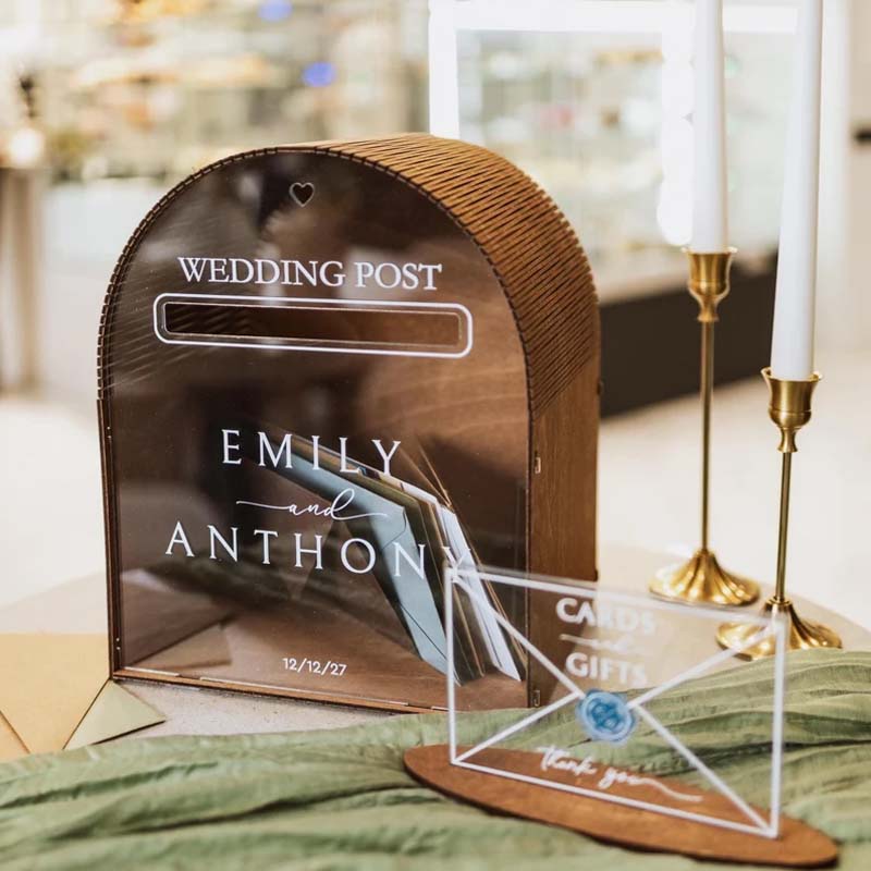 Personalised Wedding Reception Postcard Boxes - Canvasgiftco