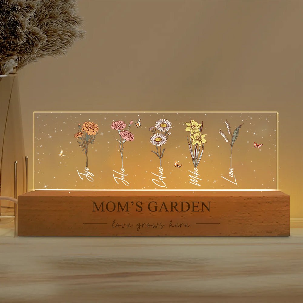 Personalized birthday flower night light, the best gift for mom on Mother's Day - Canvasgiftco