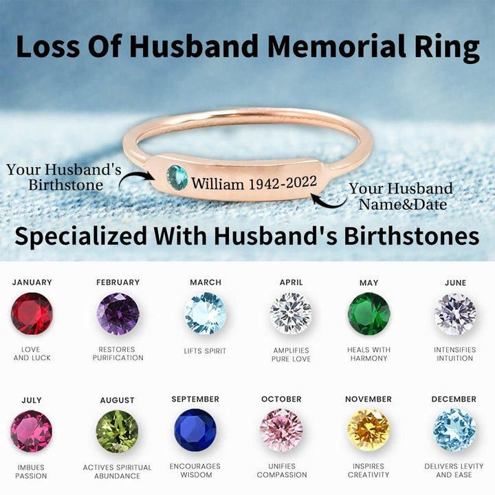 Personalized Birthstone Name Memorial Ring - Canvasgiftco