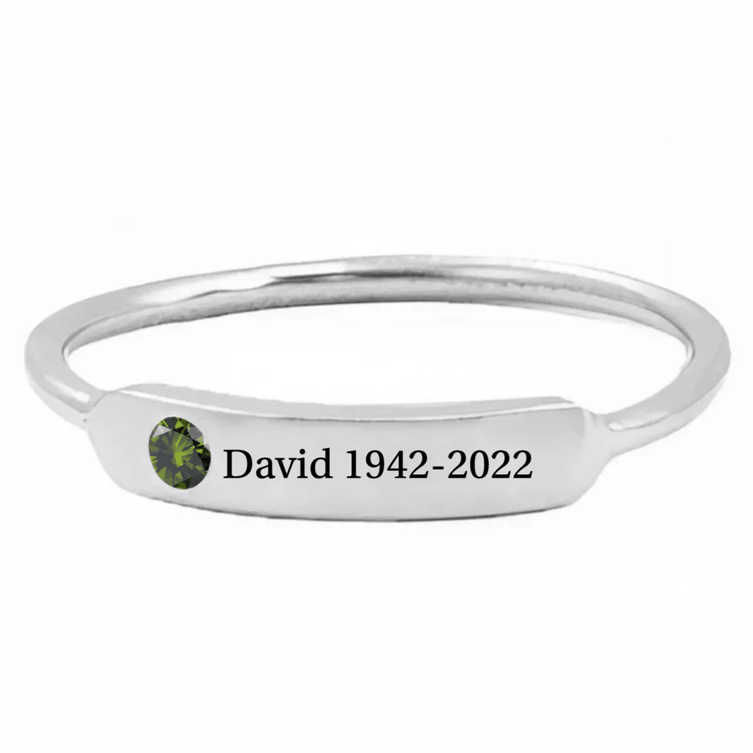 Personalized Birthstone Name Memorial Ring - Canvasgiftco