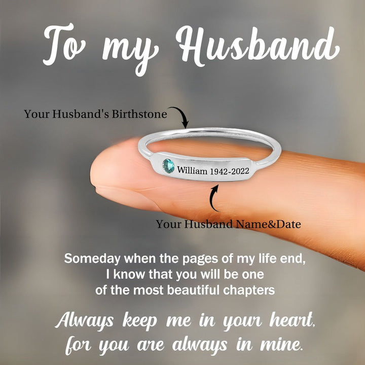 Personalized Birthstone Name Memorial Ring - Canvasgiftco